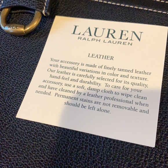 Like New! Lauren Ralph Lauren Black Leather Handbag - Picture 7 of 8
